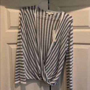 Grey and White Stripe Sweater